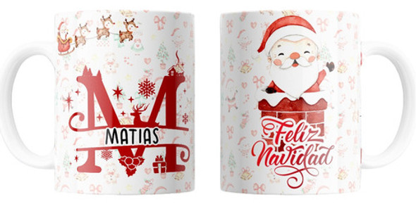 Diseños Navidad Tazas Alfabeto Diseño Sublimar Rojo #tn07 0