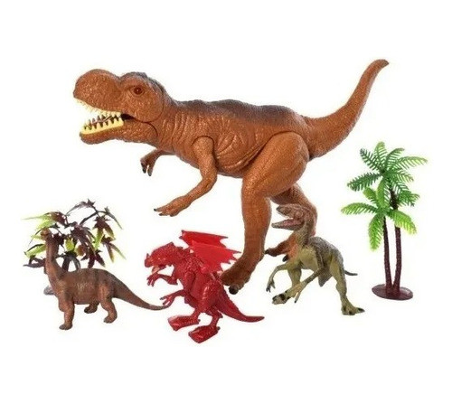 Set Dinosaurio Mediano T-rex Camina Luz Sonido 7097 1