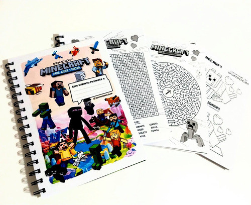 Cuaderno Minecraft Para Colorear Y Jugar Pintar Infantil 1