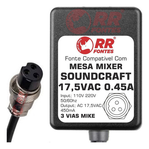 Fonte Carregador Mesa Soundcraft Spirit Folio Modelo Fx-8 0