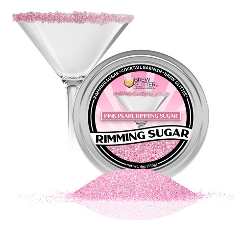 Azúcar Bordes Rosa Pearl Para Bebidas En Lata De 11cm 0
