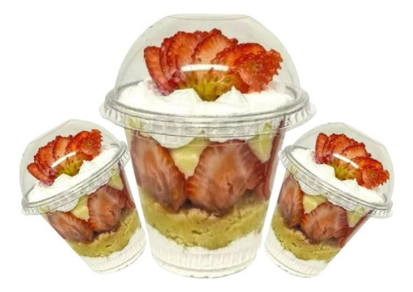 Combo 50x Copo 180ml C/ Tampa Bolha G687 Cristal Pet Premium 1