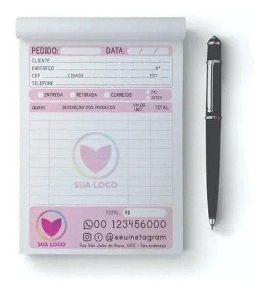 Talão Pedido Personalizado 14,5x21 - 4 Blocos - 50 Folhas 1