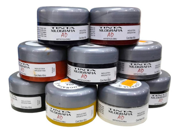 Tinta Xilografia Grabado Colores Pote 60ml.ad 0