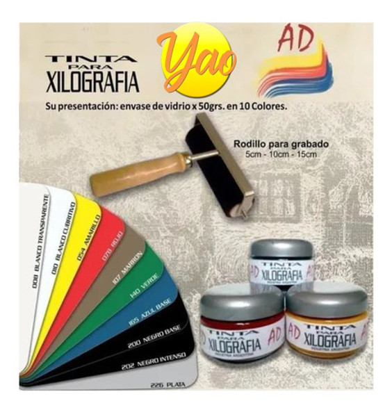 Tinta Xilografia Grabado Colores Pote 60ml.ad 1