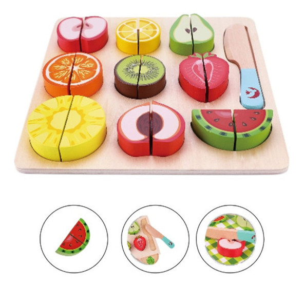 Rompecabezas De Madera Didactico Frutas Juguete Infantil 0
