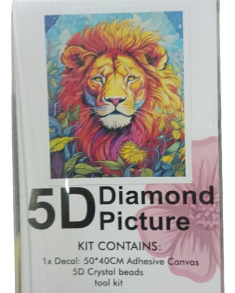 Pintura Por Diamantes Kit Completo 40x50cm Leon 1