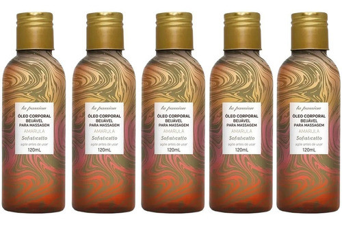 Kit 5 Óleo De Massagem Corporal Relaxante Beijavel Amarula 0