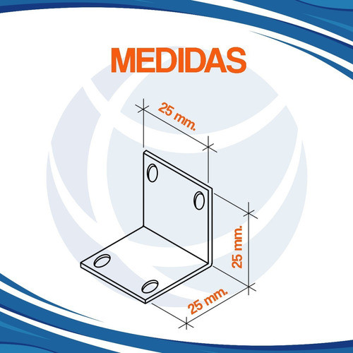 Escuadra De Fijación Soporte 25x25x25 Mm Zinc X10/u Cima M 1