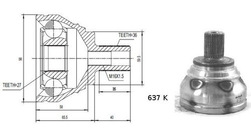 Junta Homocinetica Lado Rueda Trc 637 K Vw Passat Cc 2008-20 1