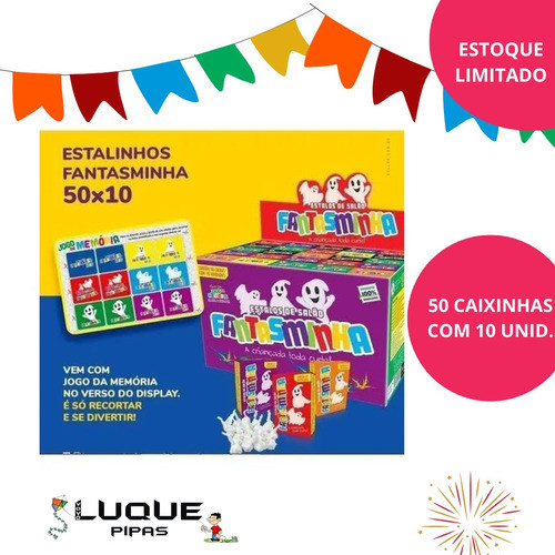 Estalinhos Fantasminha Display Com 50 Caixas X 10 Unidades 1