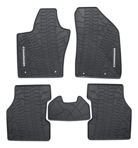 Juego De Alfombras Spaco Látex Jeep Commander 2022+ Negro 0