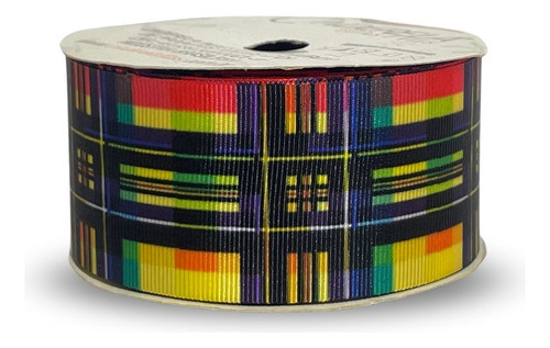 Fita De Gorgurão Estampada 38mm Cinderela - Xadrez 1