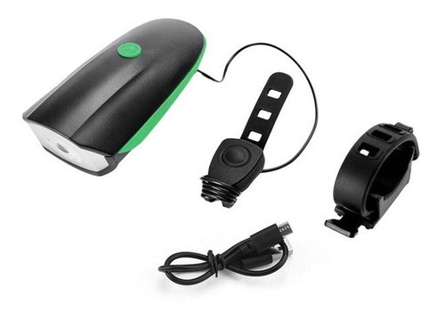 Linterna Led Con Bocina Y Usb Para Bici 0