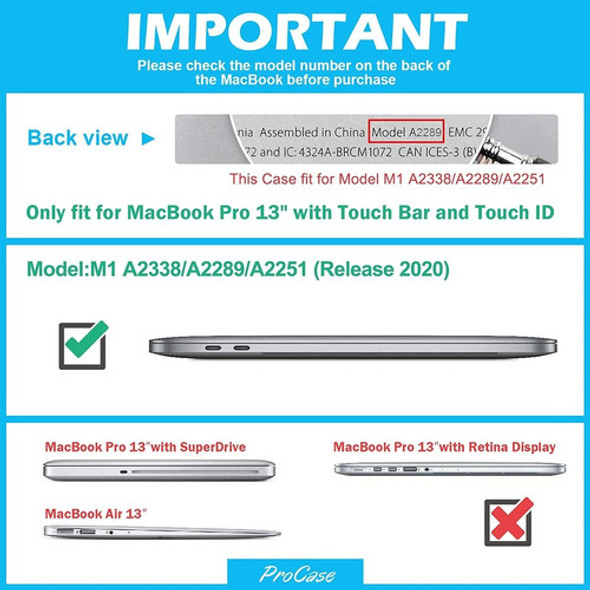 Procase Funda Para Macbook Pro De 13 Pulgadas 2020 M1 1