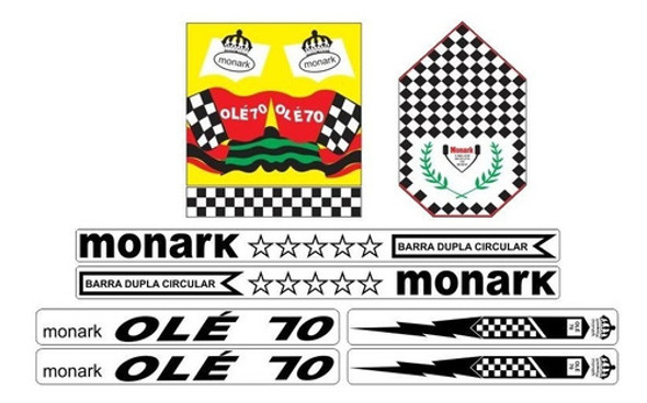 Adesivos Bicicleta Monark Barra Circular Ole 70 Frete Grátis 0