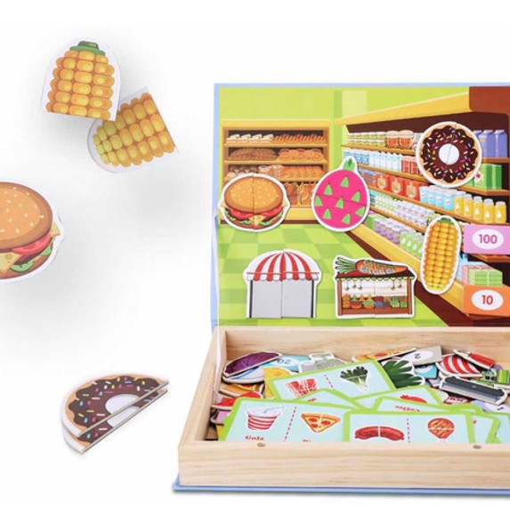 Juego Magnetico Madera Tienda Alimentos Puzzle Cadaques Kids 1