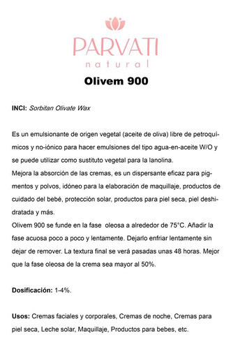 Olivem900 500grs Emulsionante W/o 1