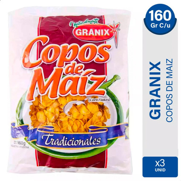 Cereal Copos De Maiz Granix Corn Flakes - Pack X3 Unidades 0