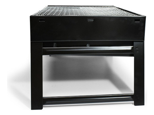 Brasero Metalico En Color Negro Con Rejas 43x30x23.5cm 0