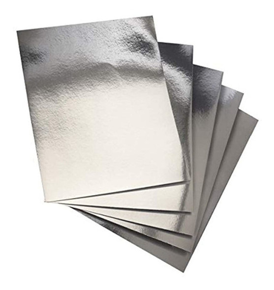 Hygloss 25 Plata, Hojas De Papel De Aluminio Metálico De 8.5 0