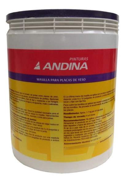 Masilla Placas De Yeso Durlock Andina 5kg Scalise 1