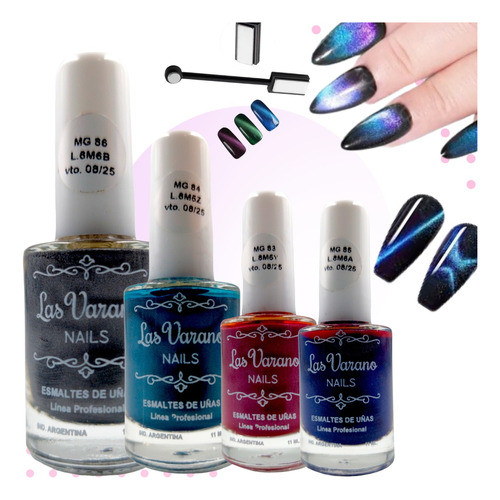 4 Esmaltes Magnetico Ojo De Gato Las Varano Lefemme 0
