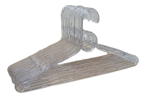 Cj 6 Cabides Adulto Cristal Transparente 10mm G - Promoção 0
