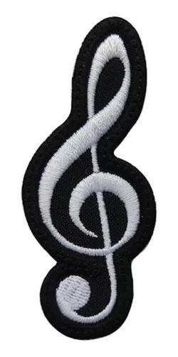 Parche Aplique Bordado Clave De Sol Nota Musical 8 Cm X 4 Cm 0