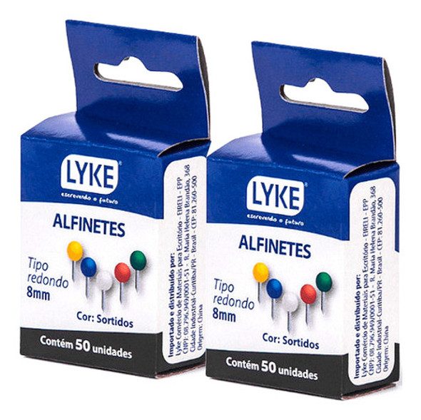 Kit Alfinetes Redondos 100 Unidades Coloridos Mapas Cortiça 0