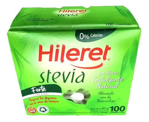 Pack X6 Endulzante Hileret Stevia 100 Sobres 0