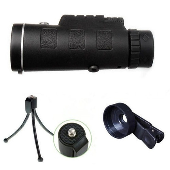 Telescopio Monocular De Viaje Hd + Teléfono Cámara Cilp + Tr 1