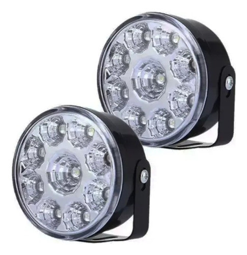 Par De Faros X10 Auxiliares 9 Led Blanco 12v Auto Universal 1