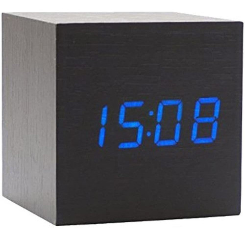 Onerbuy Cubo Digital De Madera Reloj Despertador Reloj De Es 0