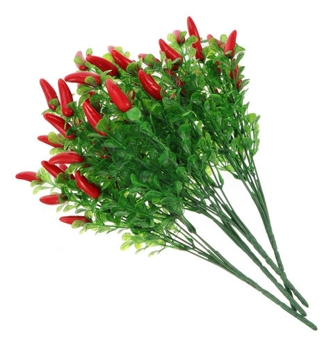 Ultnice 4 Piezas Ramo Pimiento Artificial, Ramo Chile Falso, 0