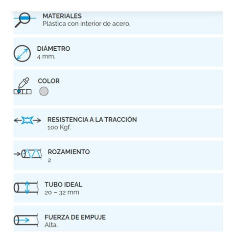 Cinta Pasacable Alma De Acero 30 Metros X 4mm Viyilant 1