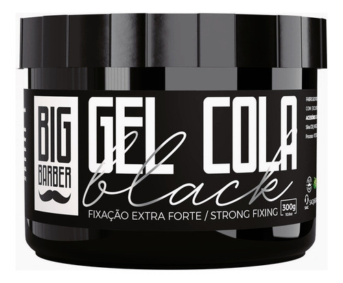 Gel Cola Black Big Barber 300g Fixador Extra Forte Kit 36 Un 1