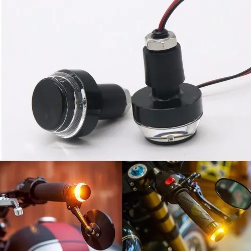 Par Giros Moto Sportbike Led Puntera Manubrio Cafe Racer 1