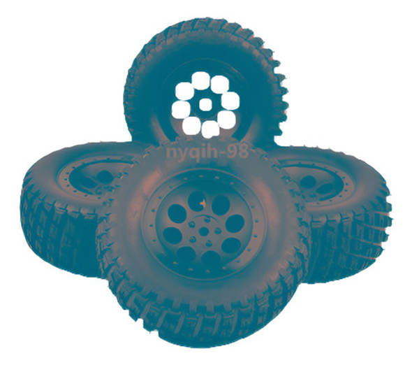 4 X Rc 1:10 Corto Curso Camión 12 Mm Hex Neumáticos   Rueda 0 4 X Rc 1:10 Corto Curso Camión 12 Mm Hex Neumáticos   Rueda 0