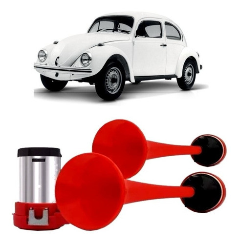Buzina 2 Cornetas Com Compressor Vw Fusca 0
