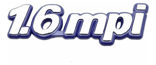 Emblema Nome 1.6 Mpi 1.6mpi Cromado Fundo Azul 0