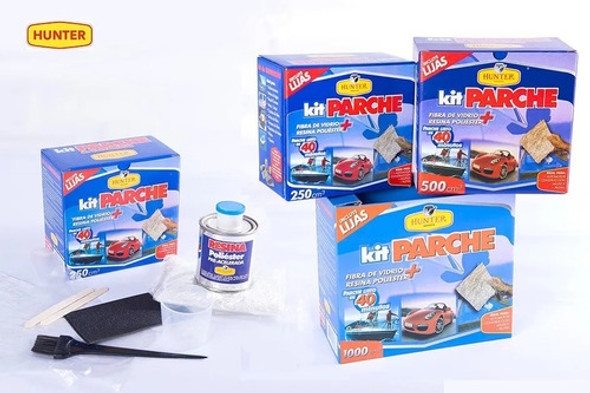 Kit Parche Reparación Pileta Fibra De Vidrio Hunter 500g 1