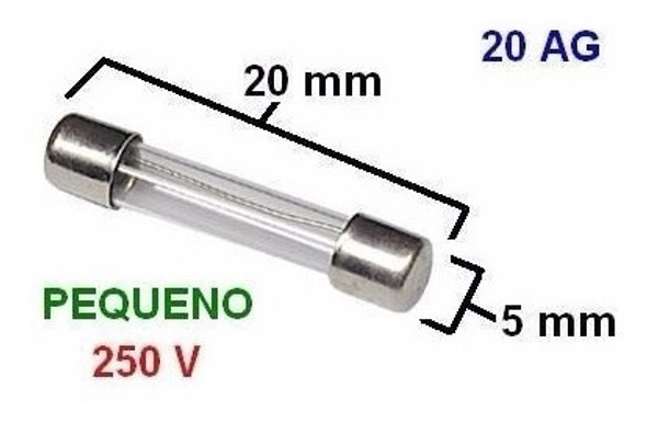 200 Peças - Fusível Vidro Pequeno 5x20 100ma (0,1a) Promoção 1 200 Peças - Fusível Vidro Pequeno 5x20 100ma (0,1a) Promoção 1