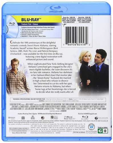 Blu-ray Sweet Home Alabama / No Me Olvides 1