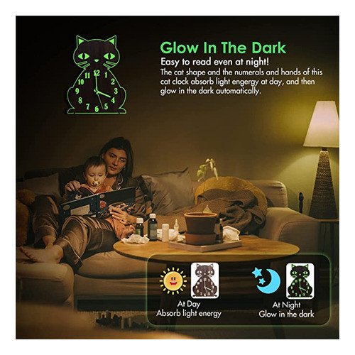 Lantoo Reloj De Pared Con Luz Nocturna, Reloj De Pared Lumi. 1