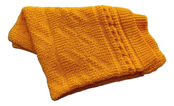 Manta Bebe Naranja De Lana Hipoalergénica 70x70 0