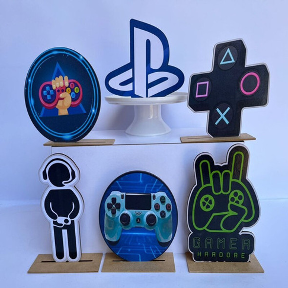 Kit Display De Mesa 6 Peças Para Festa Playstation Mdf 1