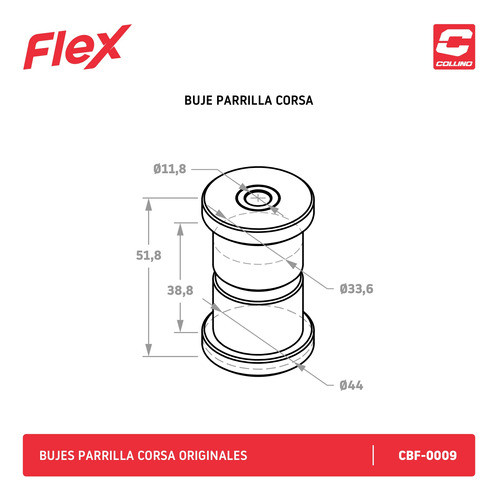 Bujes Elastomero Corsa Parrillas Delanteras Collino X 2 Un. 1