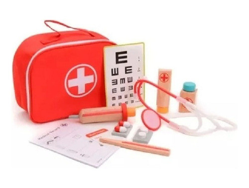Valija Juego De Doctor De Madera Con Bolso Juego De Rol 1