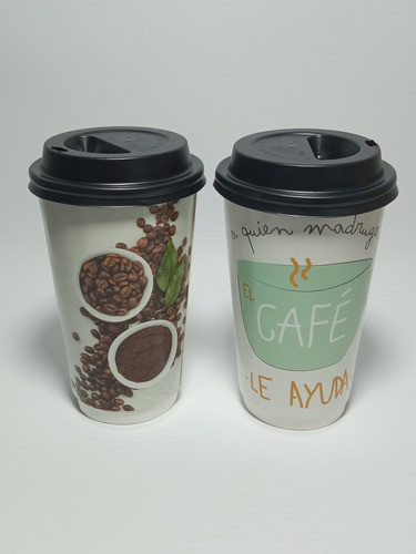Vaso Bebida Caliente 12oz/350ml Doble Pared C/tapa X 1000 0